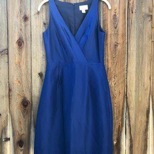J Crew 100% Silk Royal Blue Dress